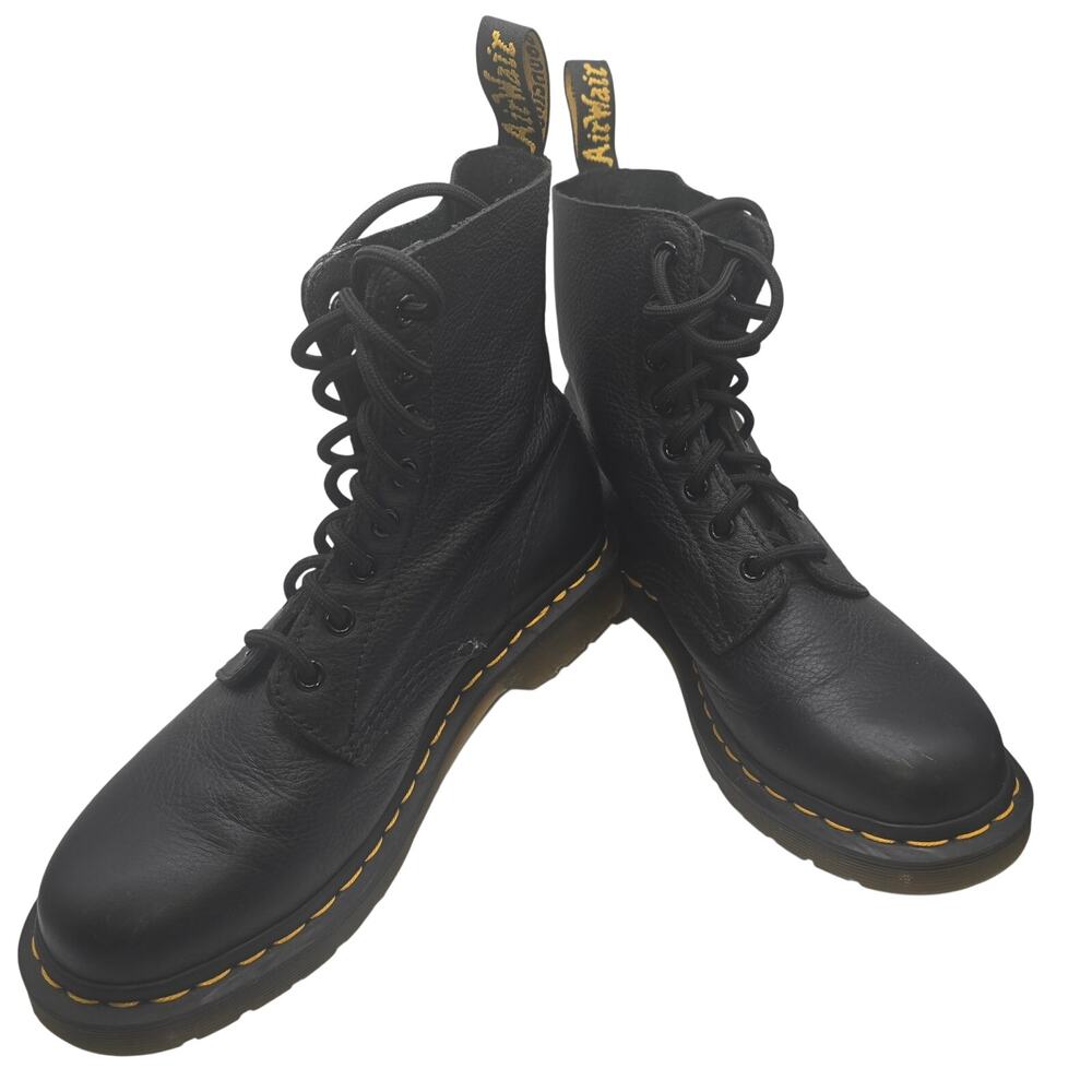 Dr. Martens 1460 Pascal Black Pebbled Leather Boots Women's US 8 EU 39 Like New